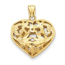 14k Gold Fancy Heart Charm hide-image