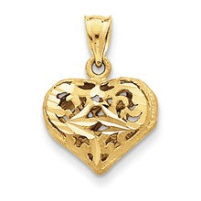 14k Gold Fancy Heart Charm hide-image