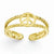 14k Yellow Gold Peace Sign Toe Ring