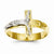 14k Two-tone Polished & Diamond-Cut Mens Crucifix Ring