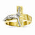 14k Two-tone Polished & Diamond-Cut Mens Crucifix Ring