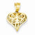14k Gold Polished Flat-Backed Fancy Heart Pendant, Pendants for Necklace