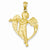 14k Gold Satin Angel with flute Pendant, Pendants for Necklace