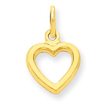 14k Gold Solid Polished Flat-Backed Heart Charm hide-image