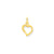 Solid Polished Flat-Backed Heart Charm in 14k Gold