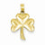 14k Gold Polished Solid 3-Dimensional Shamrock Pendant, Pendants for Necklace