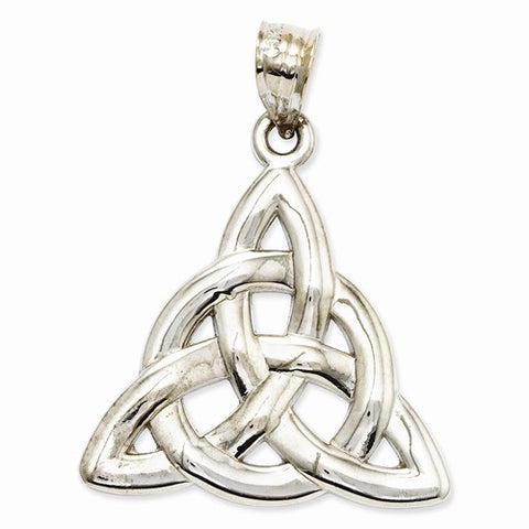 14k White Gold Polished Trinity Pendant, Pendants for Necklace