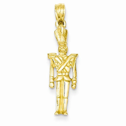 14k Gold Polished 3-D Toy Soldier Pendant, Pendants for Necklace