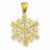 14k Gold Polished 3-D Snowflake Pendant, Pendants for Necklace