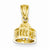 14k Gold Solid Polished 3-Dimensional Jefferson Memorial Pendant, Pendants for Necklace