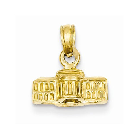 14k Gold 3-D White House Pendant, Pendants for Necklace