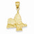 14k Gold Solid Polished Capitol Building Pendant, Pendants for Necklace