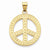 14k Gold Solid Polished Peace Sign Pendant, Pendants for Necklace
