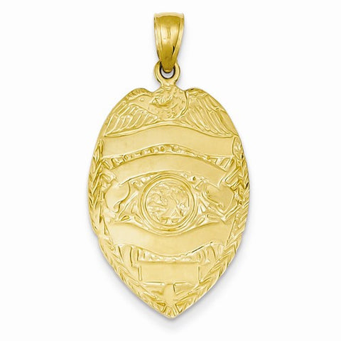 14k Gold Large Badge Pendant, Pendants for Necklace