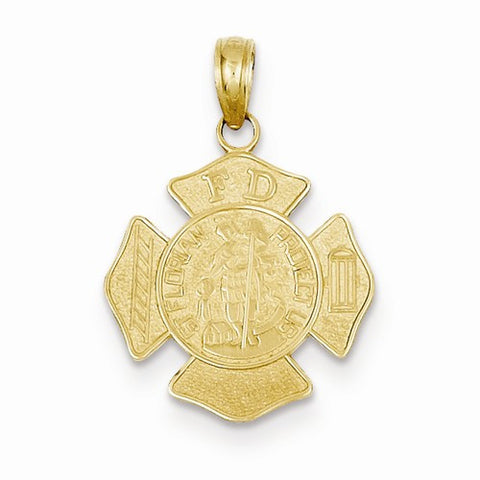 14k Gold Small St. Florian Badge Pendant, Pendants for Necklace