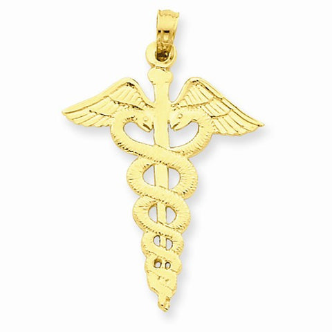 14k Gold Caduceus pendant, Stylish Pendants for Necklace