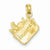 14k Gold Satin 3-Dimensional Cosmetic Pouch Pendant, Pendants for Necklace