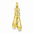 14k Gold Solid Satin Polished 3-Dimensional Ballet Slippers Pendant, Pendants for Necklace