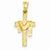 14k Gold Satin Draped Cross Pendant, Pendants for Necklace