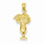 14k Gold Satin Polished Open-Backed Tropical Drink Pendant, Pendants for Necklace