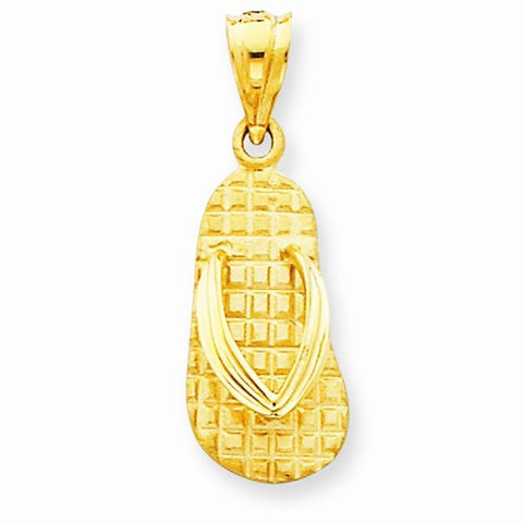 14k Gold Solid Polished Sandals pendant, Classy Pendants for Necklace