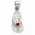 14k White Gold Solid 3-Dimensional Red Enameled Sandal Pendant, Pendants for Necklace