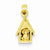 14k Gold Solid Polished Flat-Backed Dog in Dog House Pendant, Pendants for Necklace
