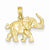 14k Gold Satin 3-D Elephant Pendant, Pendants for Necklace