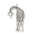 14k White Gold Solid Satin Diamond-cut Flat-Backed Giraffe Charm hide-image