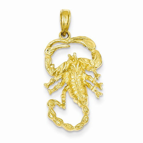 14k Gold Solid Polished Open-Backed Scorpion pendant, Adorable Pendants for Necklace