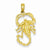 14k Gold Solid Polished Open-Backed Scorpion pendant, Adorable Pendants for Necklace