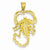 14k Gold Solid Polished Open-Backed Scorpion pendant, Dazzling Pendants for Necklace