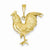 14k Gold Solid Polished Open-Backed Rooster Pendant, Pendants for Necklace