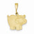 14k Gold Polished Hippo Pendant, Pendants for Necklace