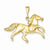14k Gold Solid Polished Open-Backed Horse pendant, Beautiful Pendants for Necklace