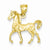 14k Gold Solid Polished Open-Backed Horse pendant, Delightful Pendants for Necklace