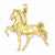 14k Gold Solid Polished Open-Backed Horse pendant, Fine Pendants for Necklace