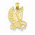14k Gold Satin Diamond-cut Eagle pendant, Pretty Pendants for Necklace