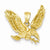 14k Gold Solid Polished Eagle pendant, Stylish Pendants for Necklace