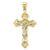 14k Gold Two-tone INRI Fleur De Lis Crucifix pendant, Pendants for Necklace