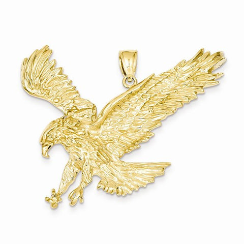 14k Gold Solid Polished Eagle pendant, Appealing Pendants for Necklace