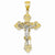14k Gold Two-tone INRI Fleur De Lis Crucifix pendant, Alluring Pendants for Necklace