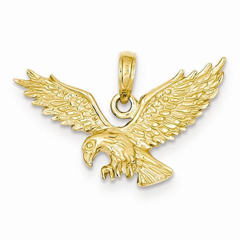 14k Gold Solid Polished Eagle pendant, Dazzling Pendants for Necklace