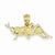 14k Gold Polished Open-Backed Grasshopper Pendant, Pendants for Necklace