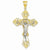 14k Gold Two-tone INRI Fleur De Lis Crucifix pendant, Adorable Pendants for Necklace