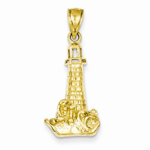 14k Gold Lighthouse Pendant, Delightful Pendants for Necklace