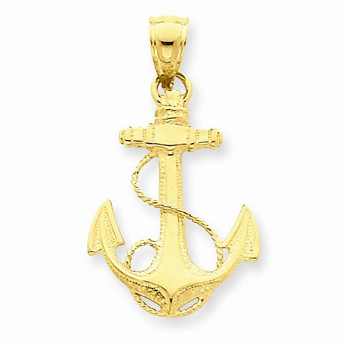 14k Gold Solid Polished Anchor pendant, Gorgeous Pendants for Necklace
