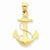 14k Gold Solid Polished Anchor pendant, Gorgeous Pendants for Necklace