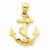 14k Gold Solid Polished Anchor pendant, Lovely Pendants for Necklace