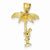 14k Gold 3-D Palm Tree & Climber Pendant, Pendants for Necklace